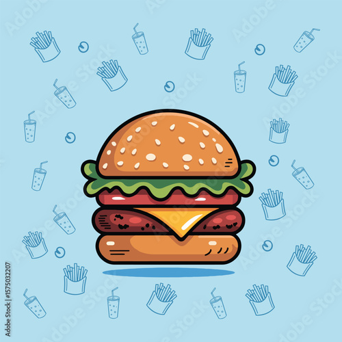 vector illustration of a hamburger