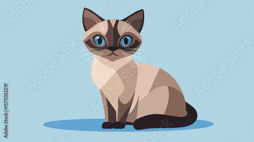 Cute Cat Flat Icon in Vector Illustration Style