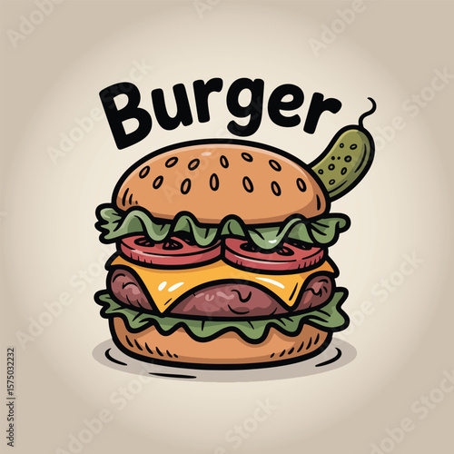 vector illustration of a hamburger