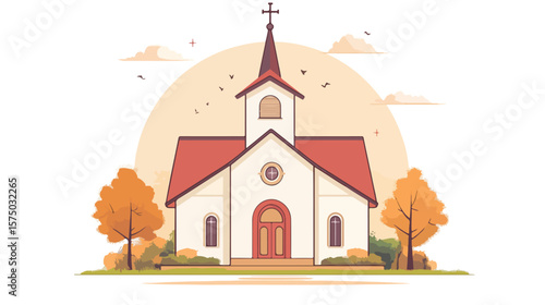 Catholic Church Religion Vector Illustration