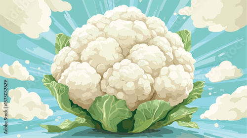 Sick Cauliflower in IV Illustration Flat Vector