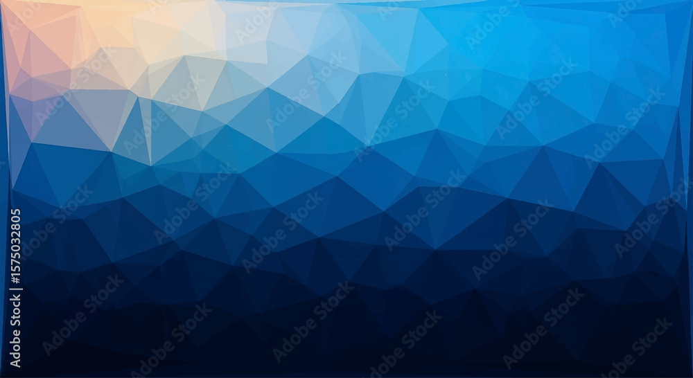 Fototapeta premium Geometric Blue Abstraction: A mesmerizing, abstract geometric composition showcasing a seamless blend of deep blues and contrasting light hues, evoking a sense of depth and artistic complexity.