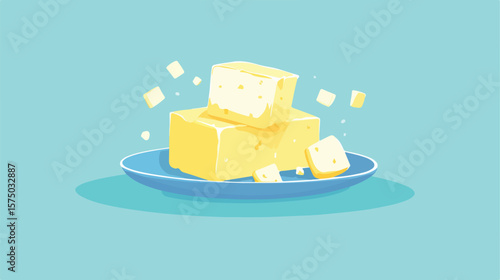 Dairy Butter Product Flat Vector Illustration