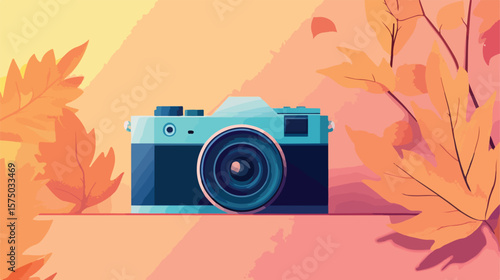 Vintage Aesthetic Flat Vector Illustration of Camera Roll
