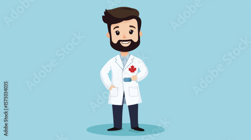 Canadian Scientist Cartoon Mascot Vector Character Design