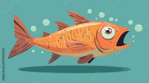 Schooling Adventure of Canned Fish Vector Cartoon Character