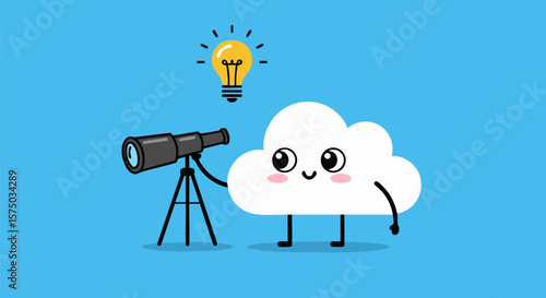 Curious Cloud with Idea and Telescope