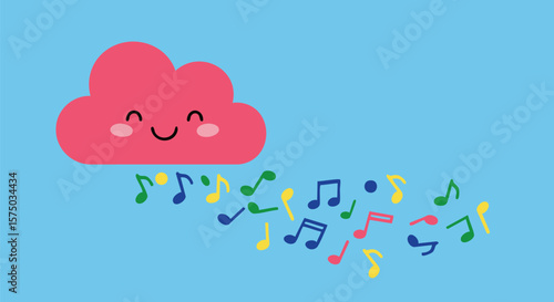 Musical Cloud with Notes