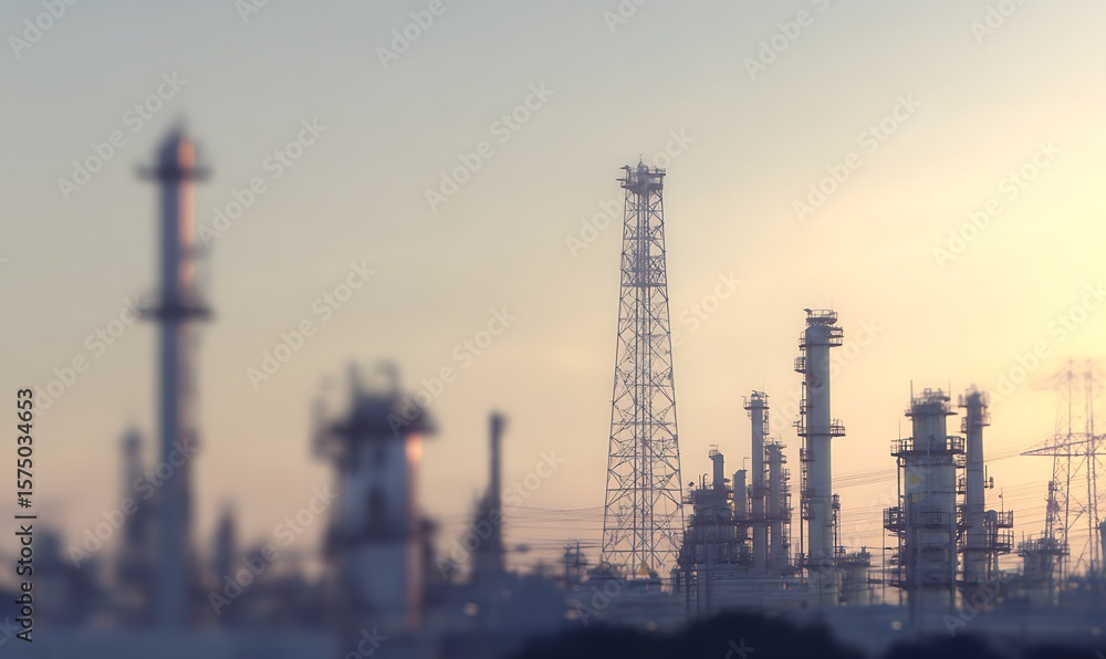 Industrial plant against a twilight sky Industrial plant against a twilight sky