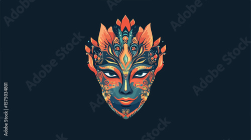 Vibrant Carnival Mask Vector Illustration for Festive Designs