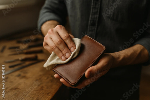 craftsman polishing wallet
