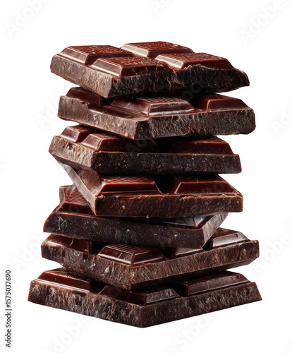 Wallpaper Mural Dark Chocolate Stack Isolated on White Background, Gourmet Chocolate, Chocolate Bars, Cocoa Treat Torontodigital.ca