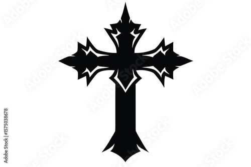 cursed cross vector icon