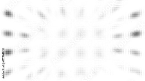 White radial halftone burst background – abstract sunray pop art light effect for comic book design, retro poster, web templates, and creative graphic projects.
