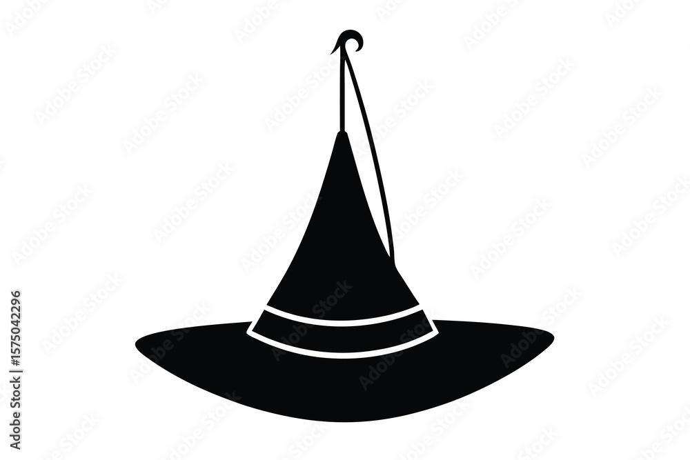 Fototapeta premium hanging witch hat vector icon
