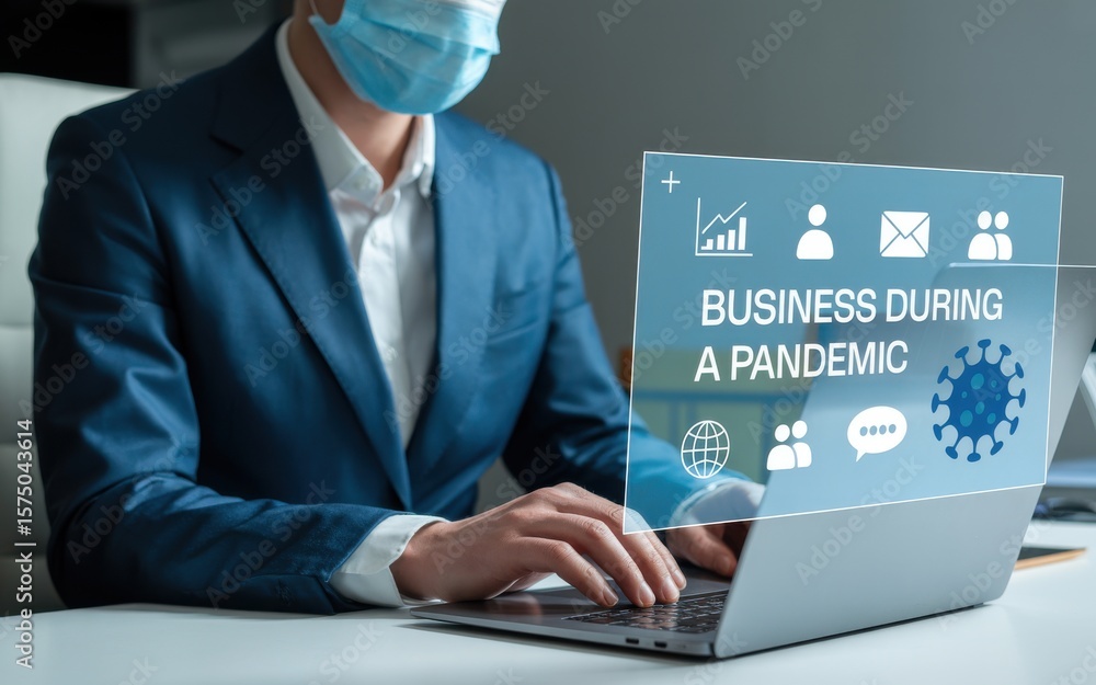 Fototapeta premium Navigating Business Challenges During a Pandemic Strategies for Success