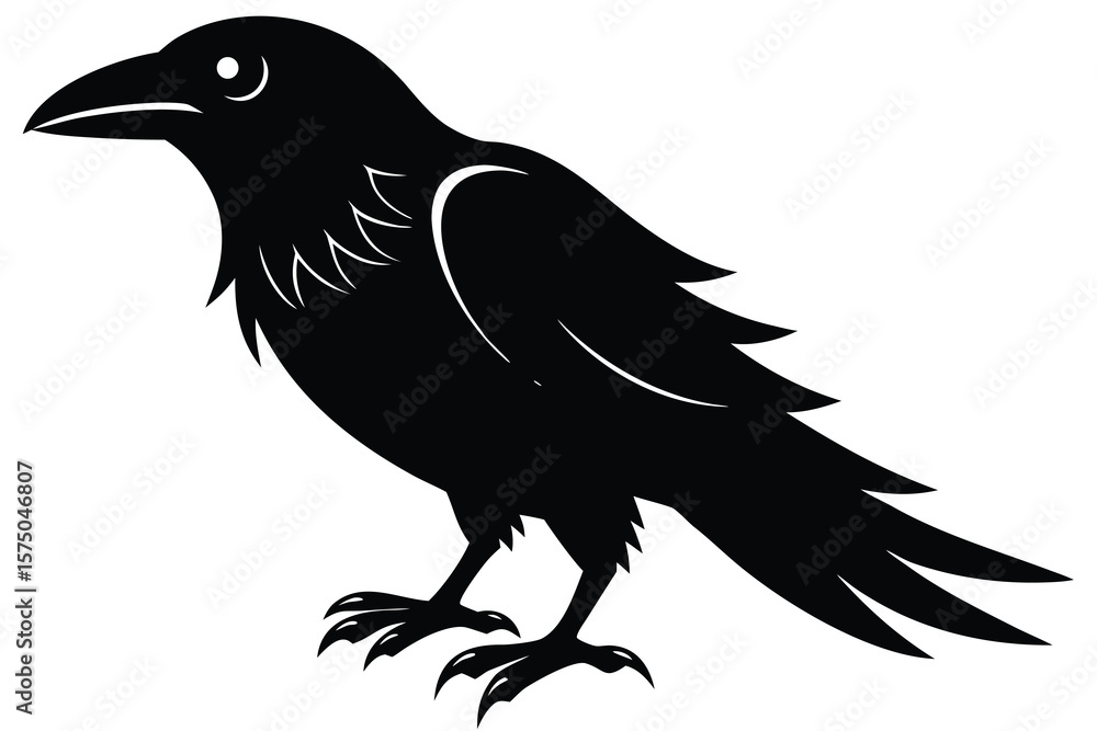 Fototapeta premium scary raven vector icon