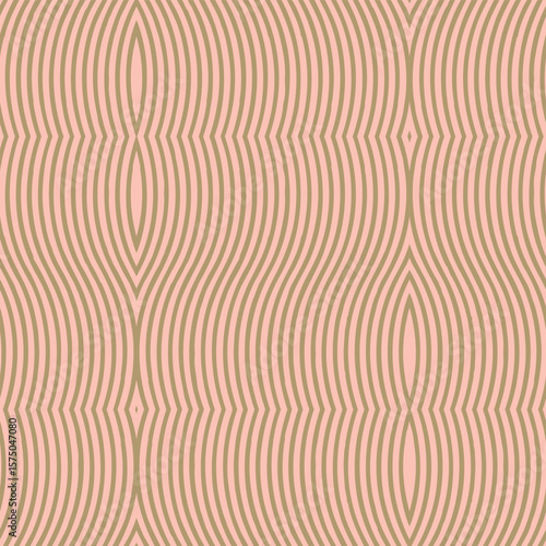 Pattern of wildflower tea collection, wavy, vertical striped, blending, geometric pastel pink and bleached coffee brown colors seamless texture.