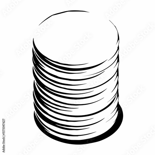 Cotton pads stack n a simplified monochrome illustration  