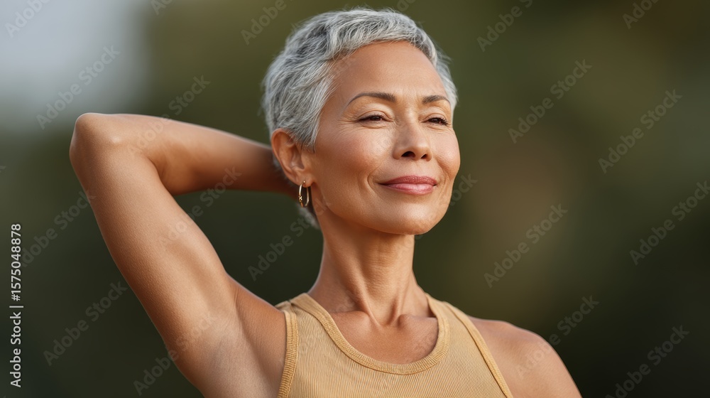 Empowered black senior woman practicing yoga in park outdoor wellness focus Empowered black senior woman practicing yoga in park outdoor wellness focus
