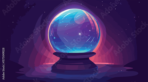 Enchanting Crystal Ball Vector Icon Design for Mystical Concepts