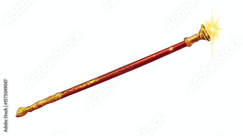 Magic Wand Vector Illustration Isolated on White Background