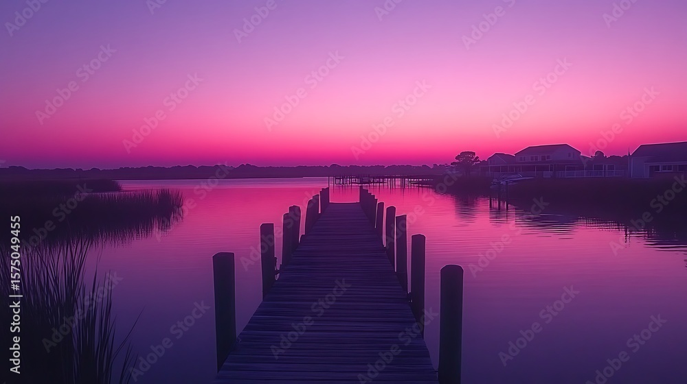 Obraz premium A quiet coastal lagoon with small waves lapping at the shore under an overcast sky