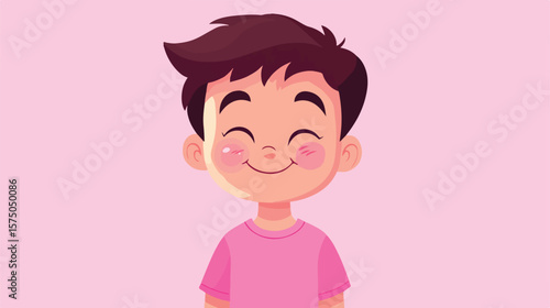Playful Boy with Winking Kiss Face Emoji on Trendy Icon, Cute Flirty Expression for Designs