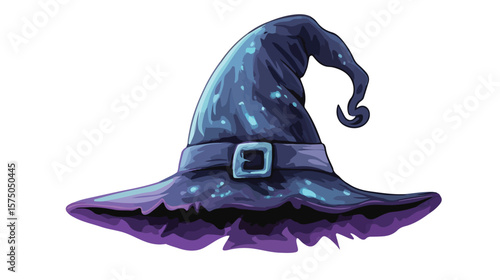 Spooky Witch Hat Illustration on White Background