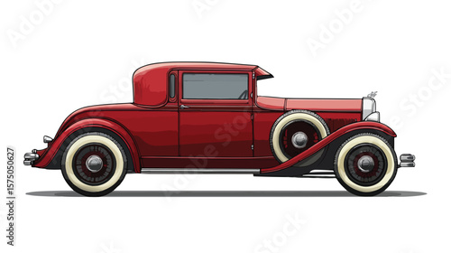 Classic Custom Rod Car Vector Illustration