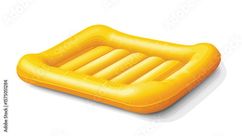 Bright Yellow Inflatable Water Mattress for Pool on Sunny Day