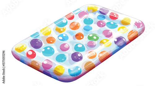 Transparent Inflatable Water Mattress for Pool - Refreshing Summertime Relaxation Concept