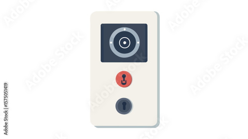 Modern Intercom Door Lock Flat Vector Design Isolated