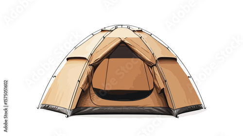 Isolated Dome Tent with Clipping Path for Easy Separation - Outdoor Camping Equipment
