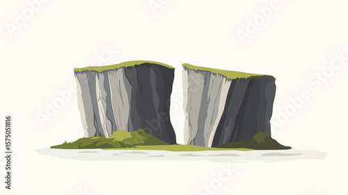 Majestic Cliff Landscape Vector Design for Graphic Projects