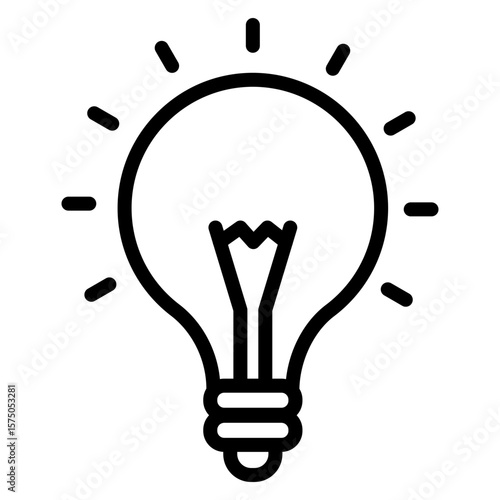 Bulb Vector Line Icon Design