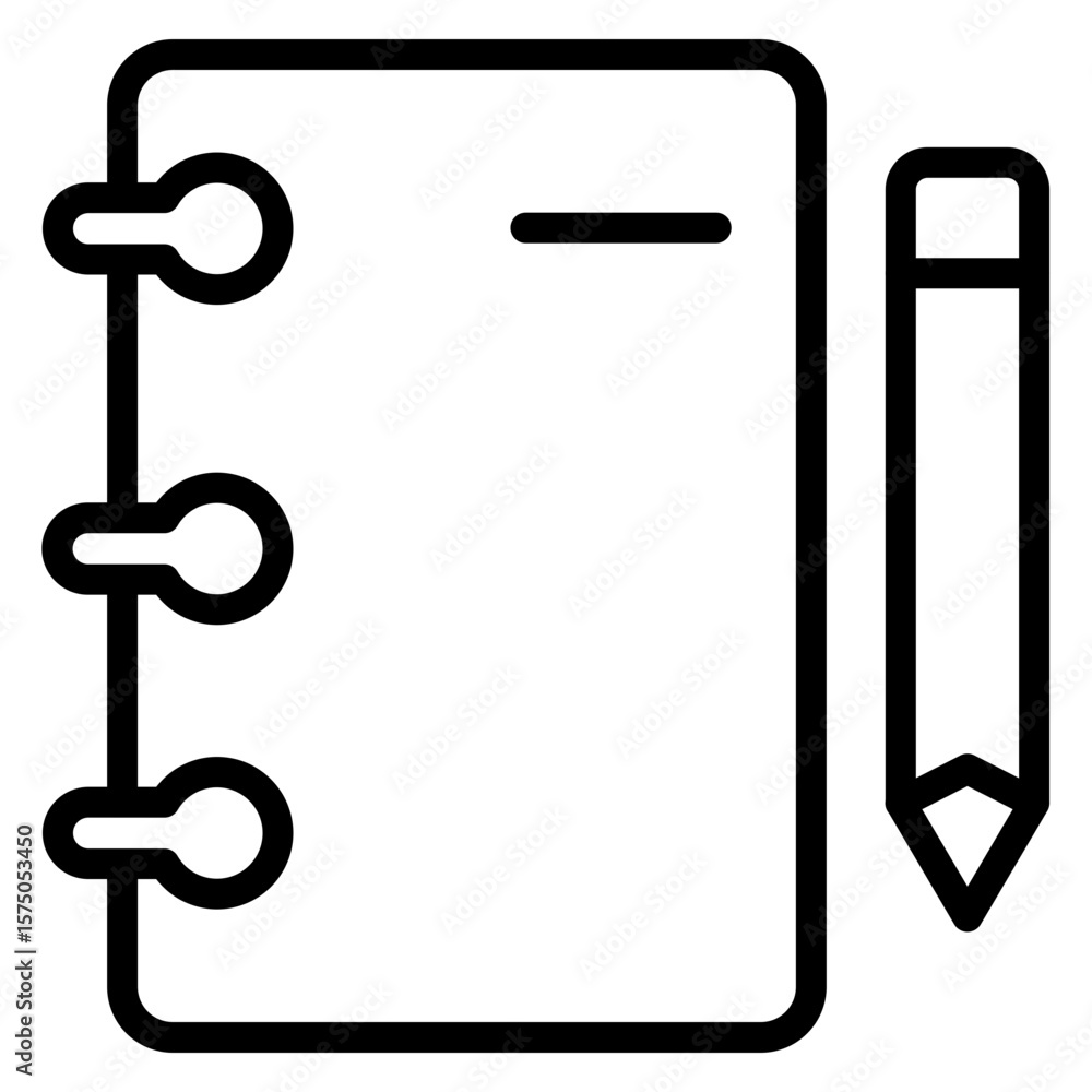 Agenda Vector Line Icon Design Agenda Vector Line Icon Design