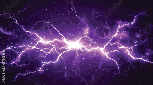 Dynamic Purple Lightning Thunderbolt Flash Effects Illuminating Image