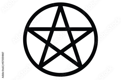 witch pentagram vector icon