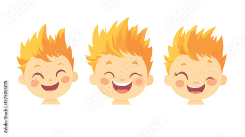 Adorable Baby's Sweet Smile with Spiky Hair - Professional Portrait