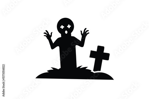 zombie grave vector icon
