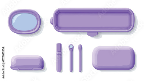 Professional Magnifying Glass with Purple Plastic Case on Flat Surface