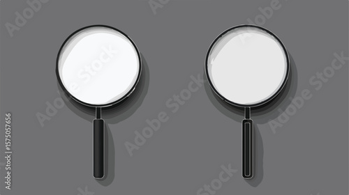 Professional Magnifying Glass Black and White Vector Illustration