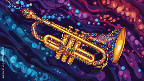 Vibrant Mardi Gras Trumpet Vector Design for Festive Celebrations
