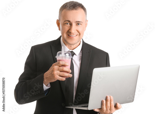 Mature businessman with gla...