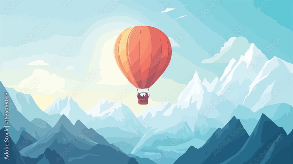 Obraz premium Adventure Seekers Soaring High Over Majestic Mountain Range