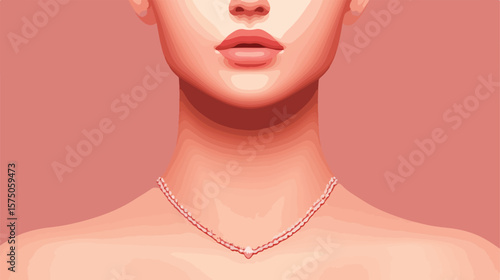 Fashionable Model Jewelry Dummy Flat Vector Design Isolated