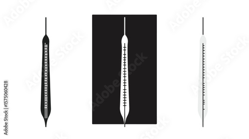 Needle Black and White Flat Vector Icon Design