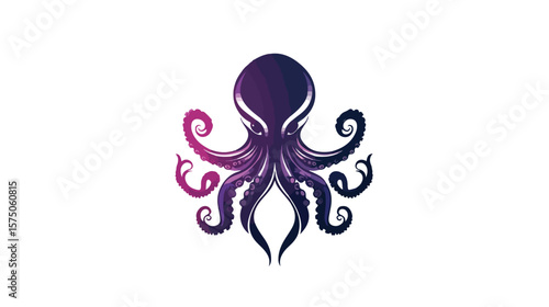 Elegant Octopus Logo Isolated on White Background for Designers