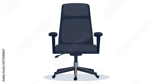 Modern Office Chair Flat Vector Design on White Background